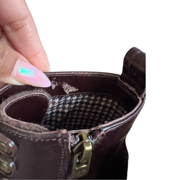 NWOB Antonio Melani Romy Lace-up Block Heel Bootie in espresso Size 6.5 - Picture 6 of 7